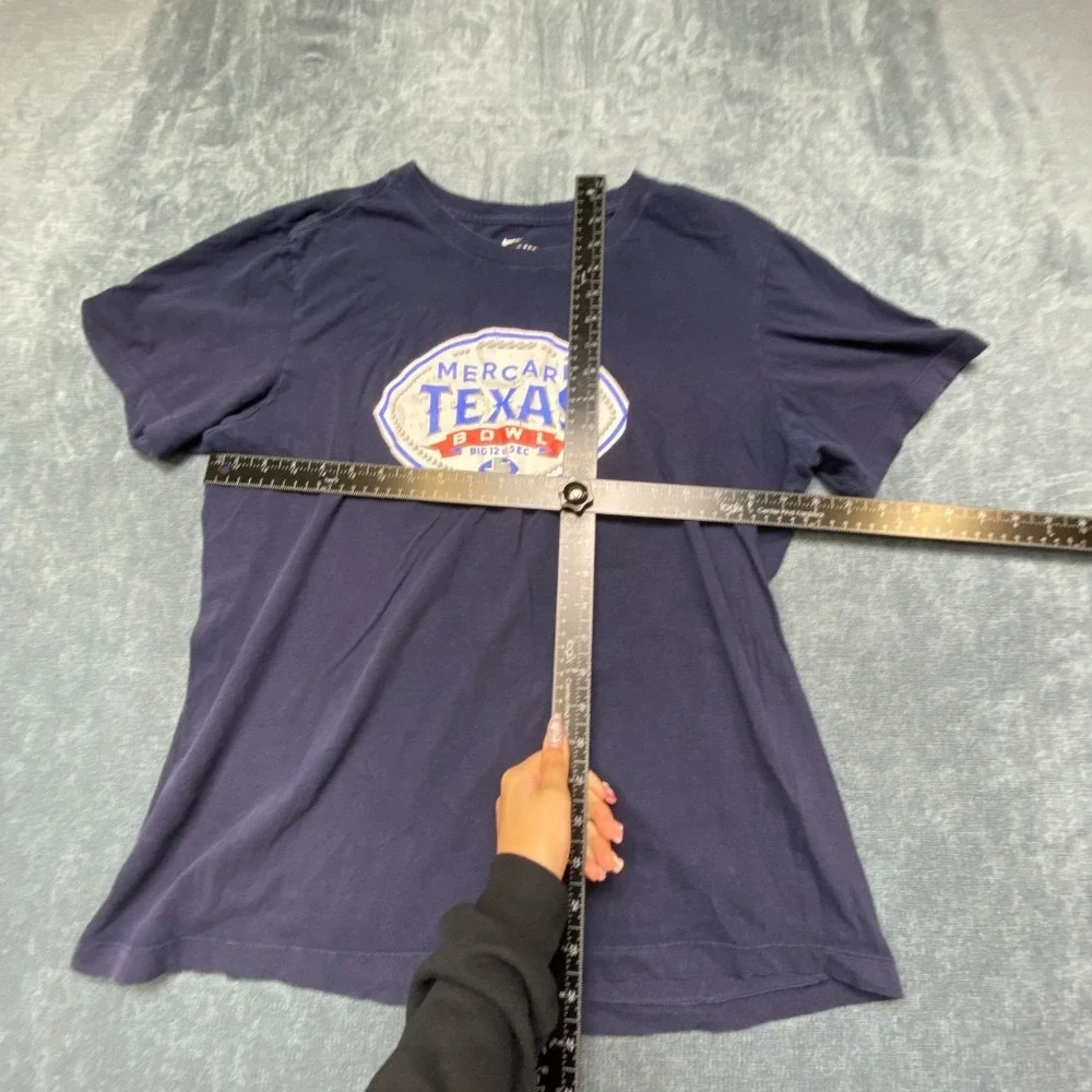 Nike Mercari Texas Bowl Football T-Shirt Mens Large Navy Blue Comfort Casual Tee